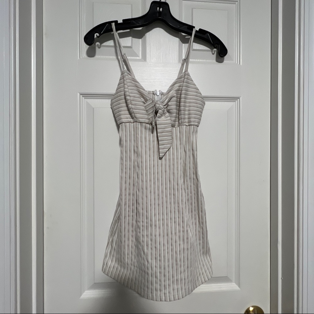 Taupe striped cami dress